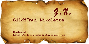 Gilányi Nikoletta névjegykártya