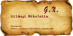 Gilányi Nikoletta névjegykártya